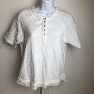 Rocks & Indigo White Fringe Top Short Sl
